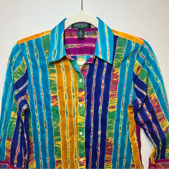 Lauren Ralph Lauren Petite PS Multi Color Women Shirt - Picture 2 of 16